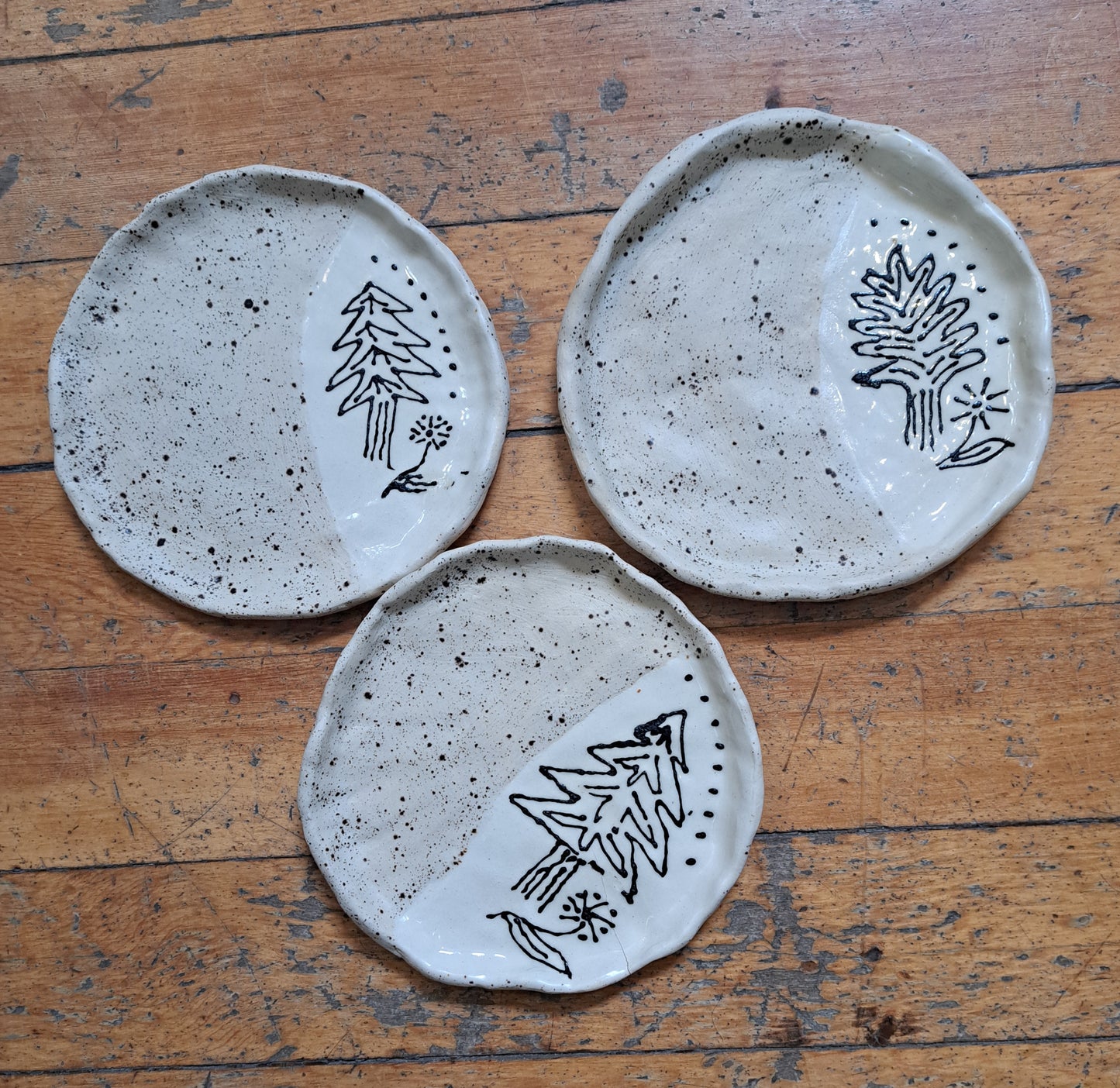 Hand built clay plates